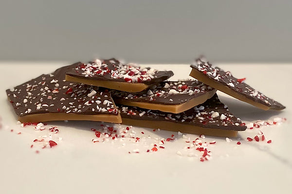 Dark Chocolate With Crushed King Leo's Peppermint - Toffee Traditions