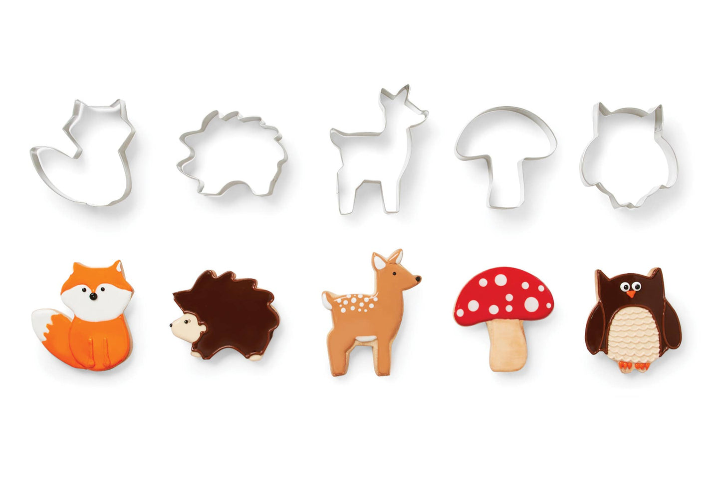 Woodland Animal Cookie Cutters, Set of 5