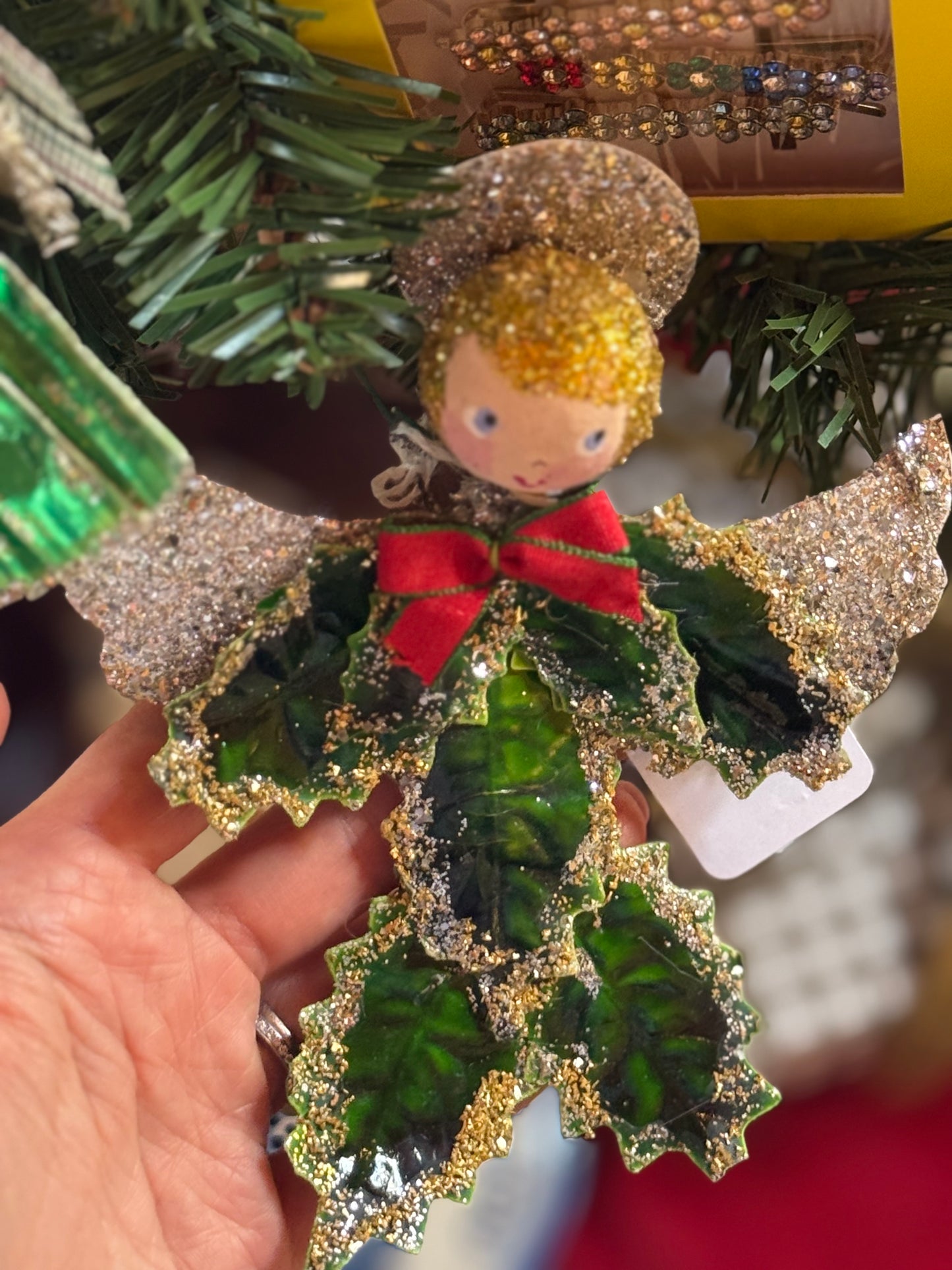 Vintage Holly Ornament