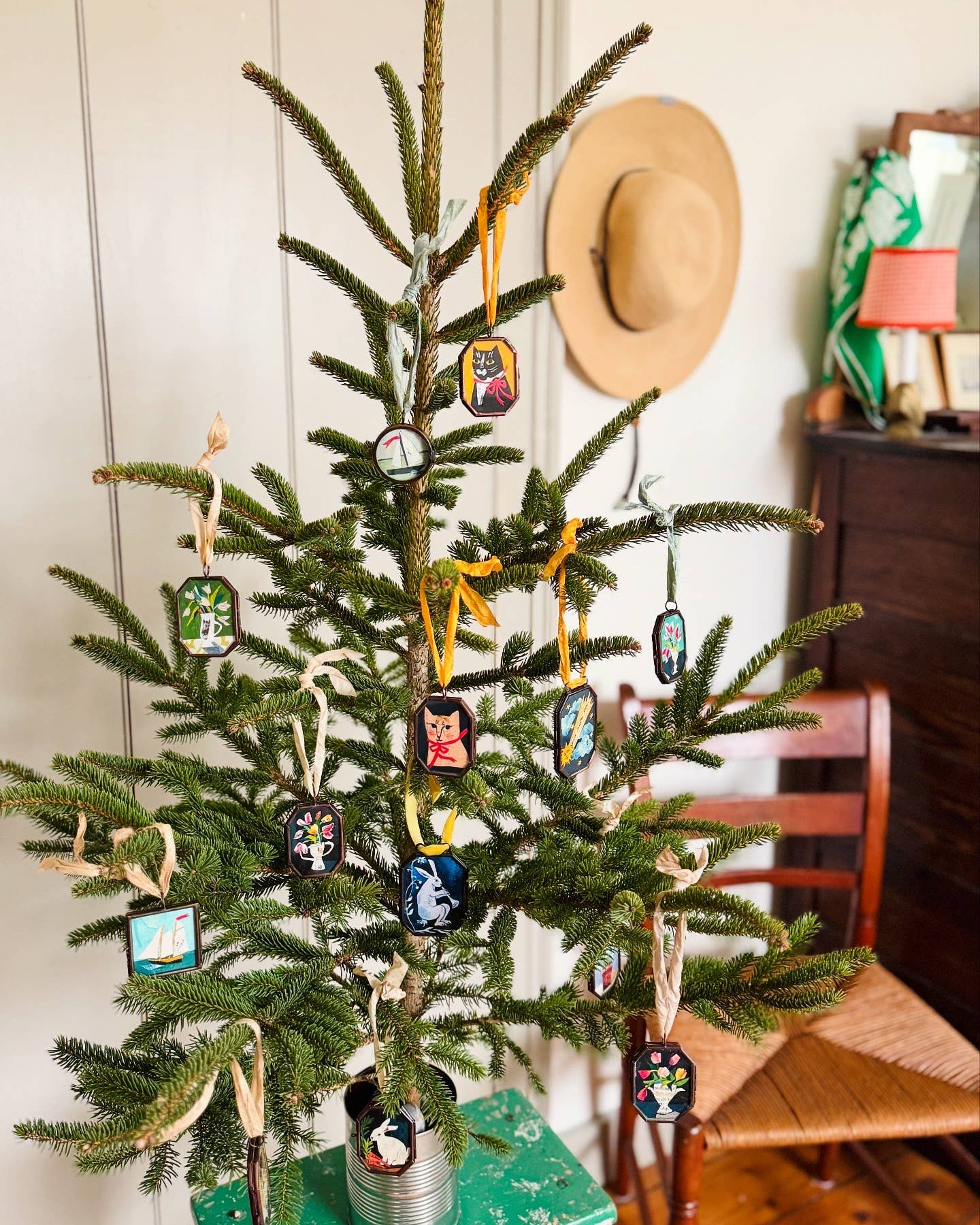 Sail No. 8 ~ Art Locket Ornament Nautical Boat Handmade