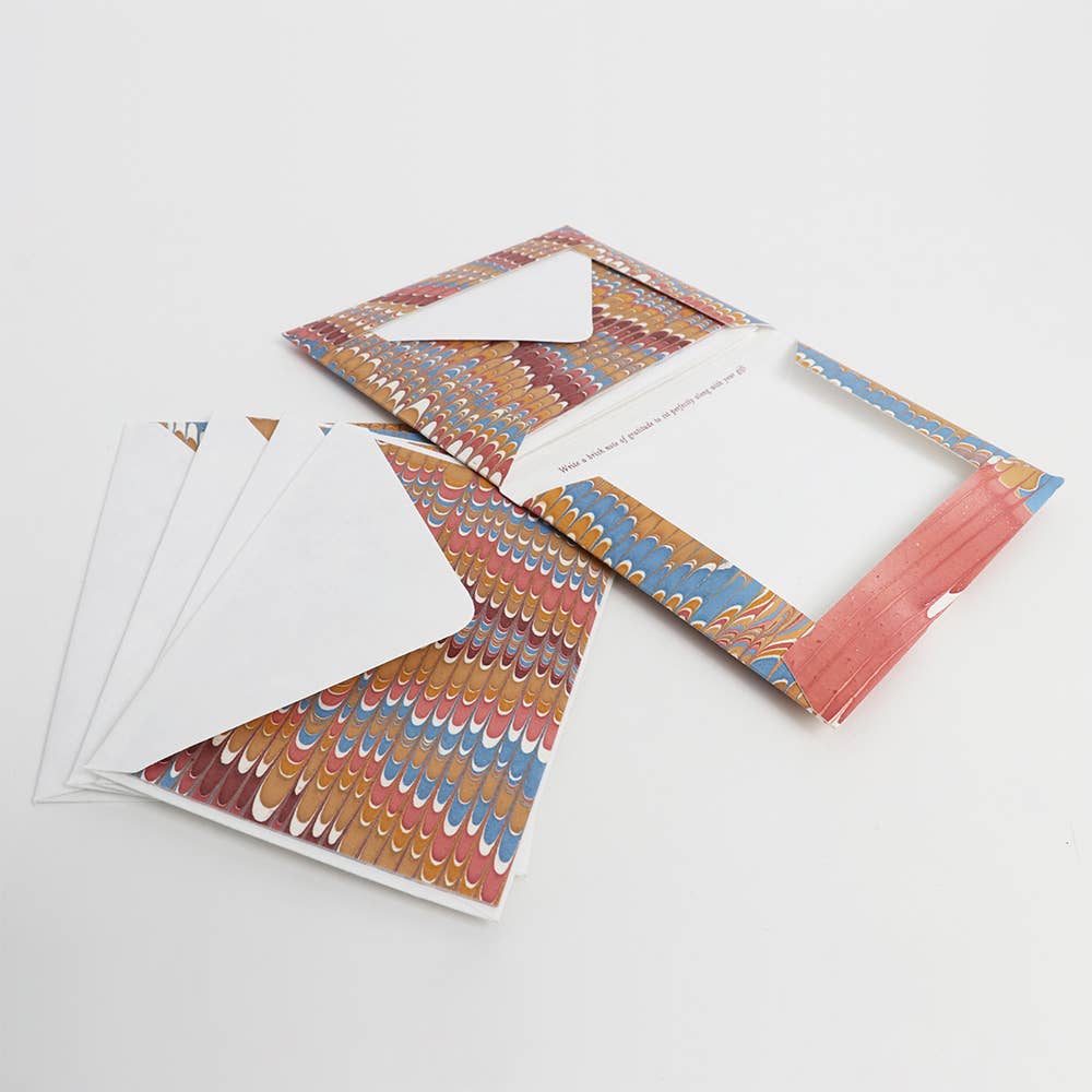 Hand Marbled Greeting Card Set - 8 Cards