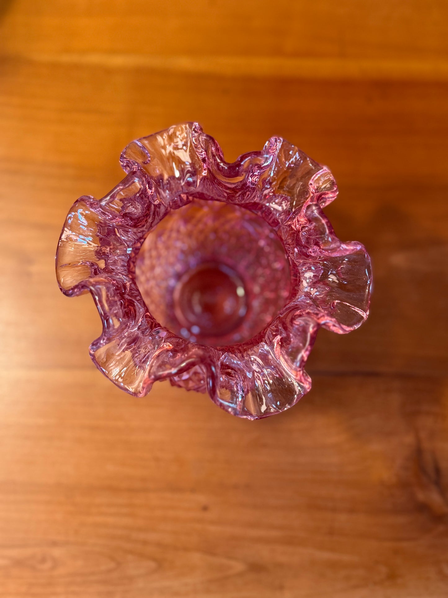 Vintage Fenton Art Glass Ruffled Bowl Vase