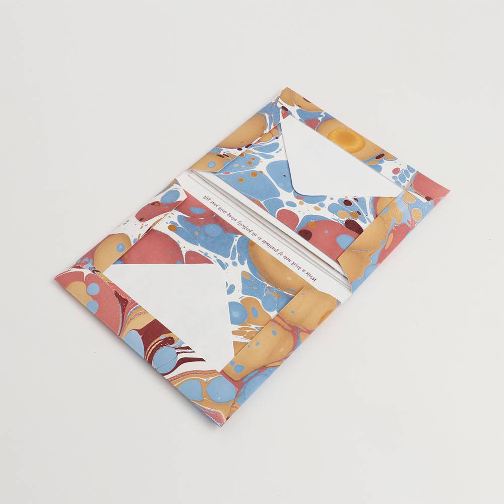 Hand Marbled Greeting Card Set - 8 Cards