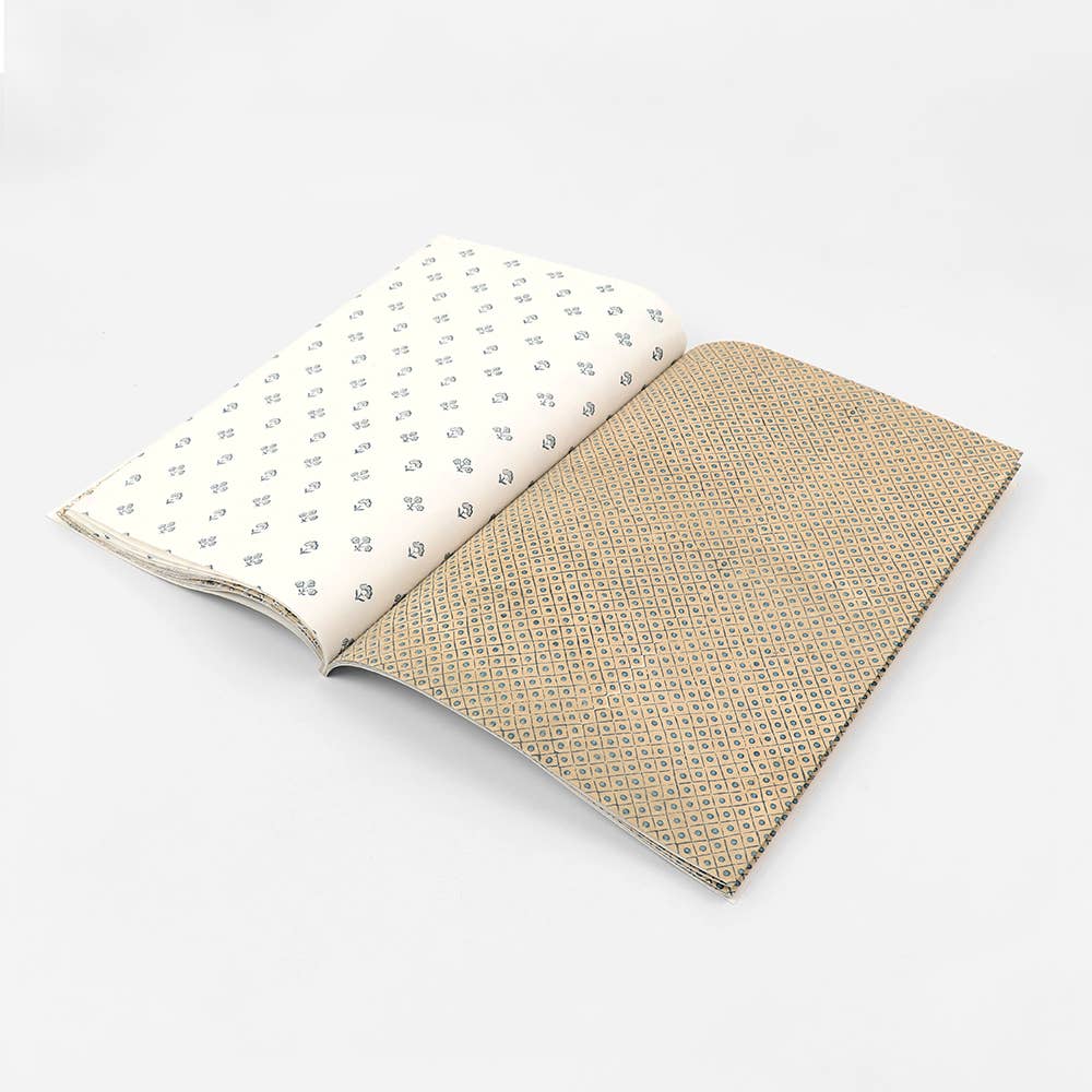 Yellow Block Printed Gift Wrap Booklet