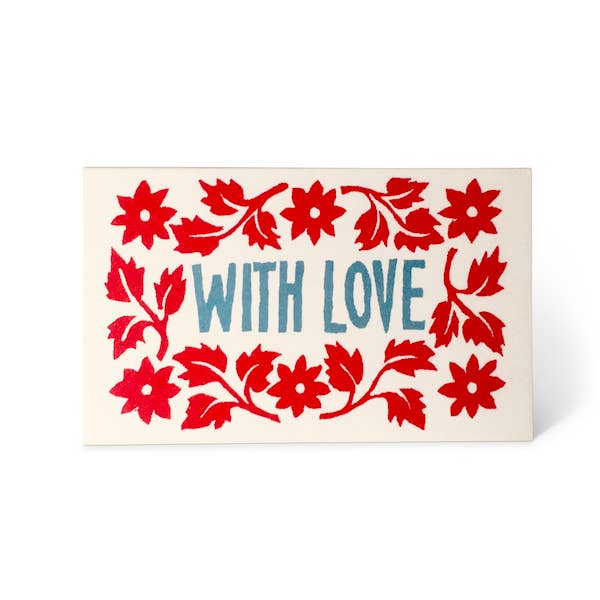 Pack of Leaves and Stars Gift Cards Red and Blue