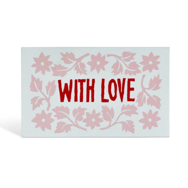 Pack of Leaves and Stars Gift Cards Pale Pink and Red