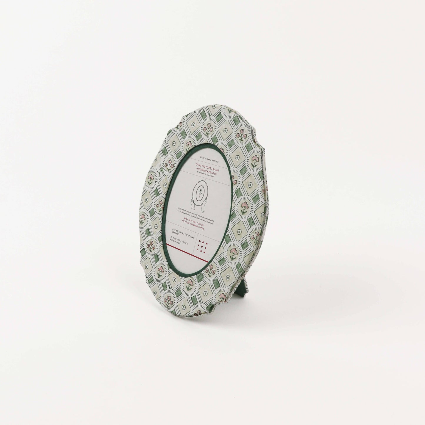 Oval Table Top Picture Frame - Spring Bloom Green