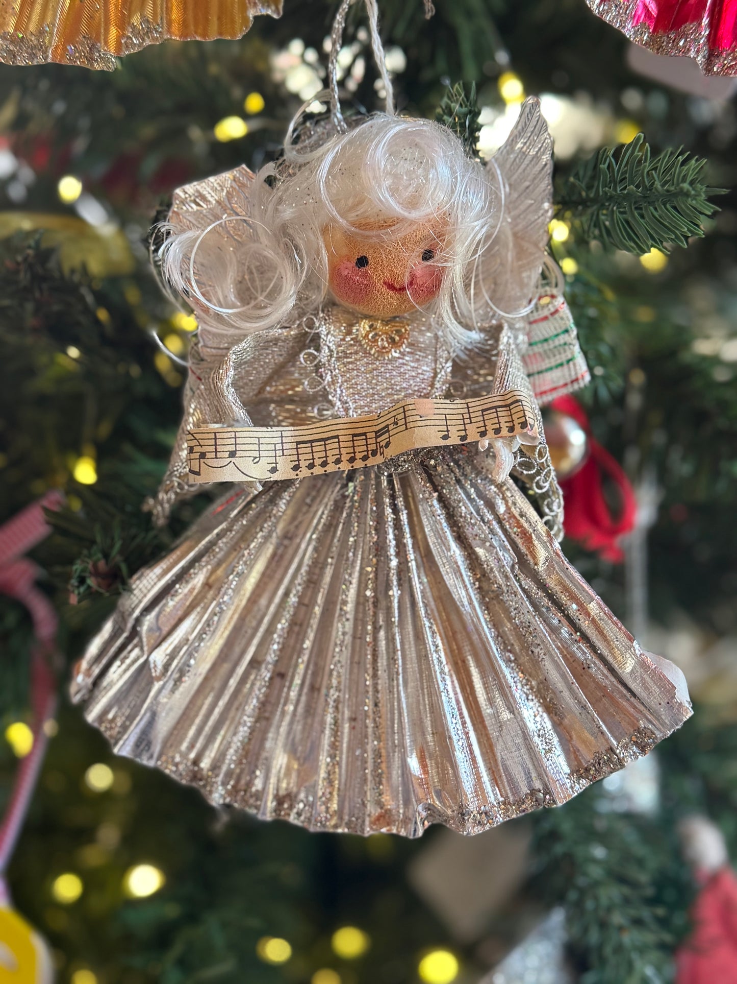 Vintage Angel Ornament -Silver