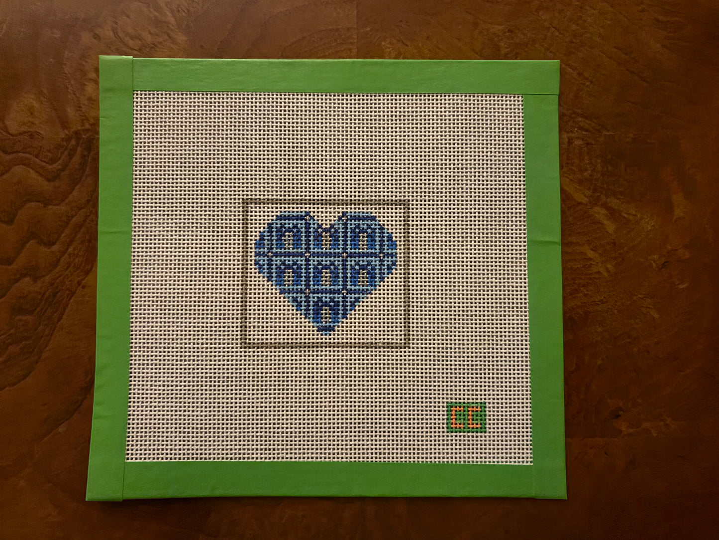 Petite Hanukkah Heart Needlepoint Canvas