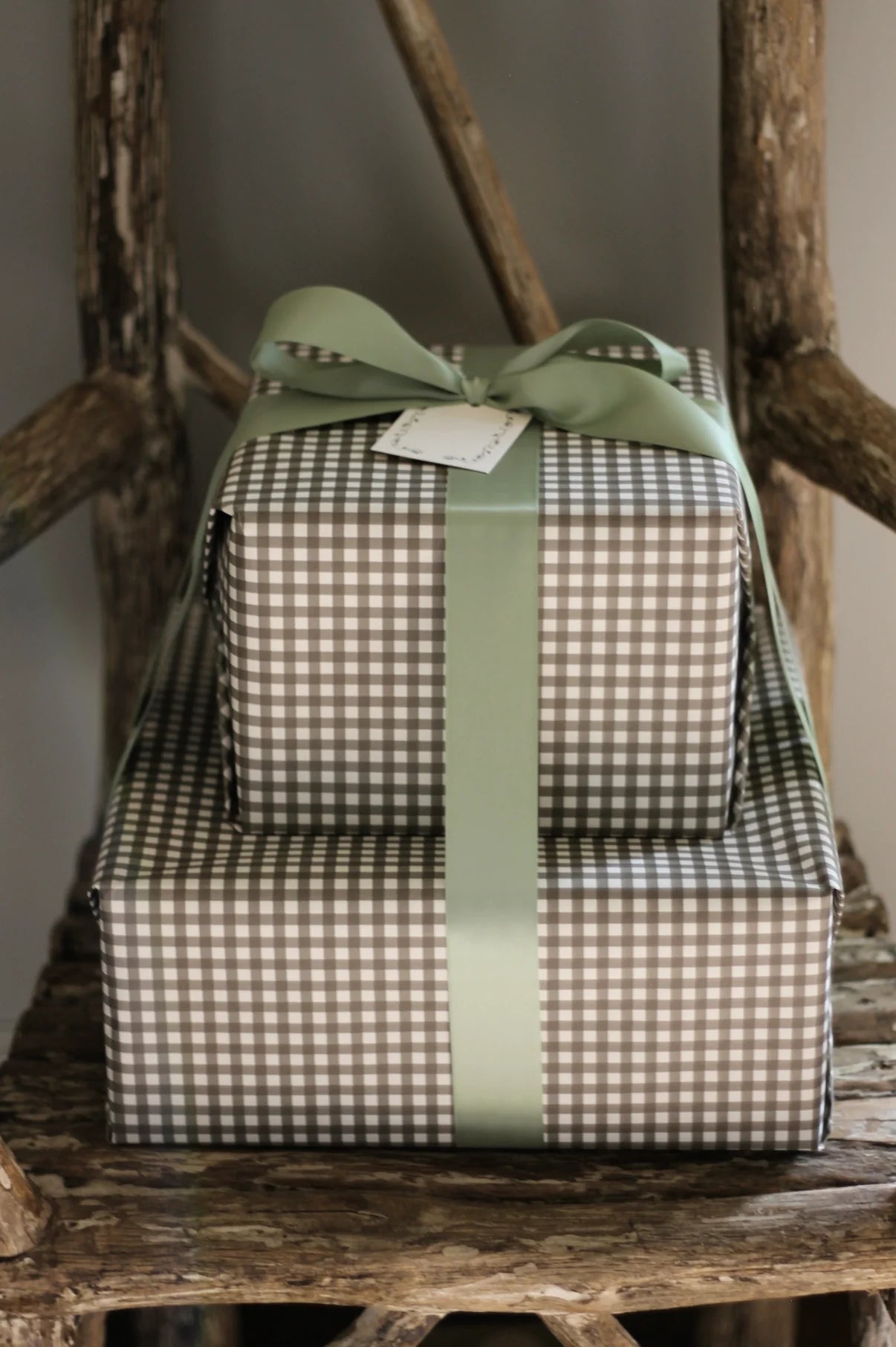 Chocolate Gingham Wrapping Paper