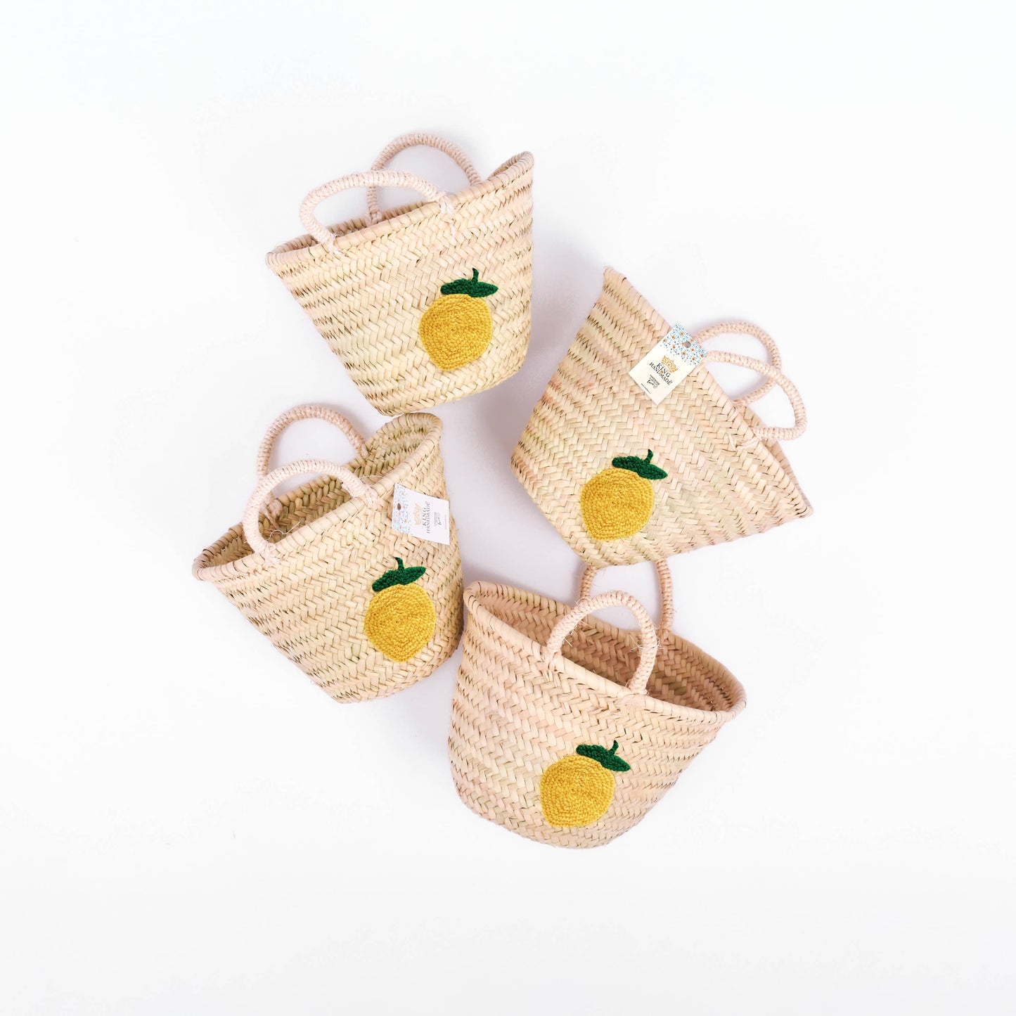Lemon Straw Basket - Handwoven Summer Basket