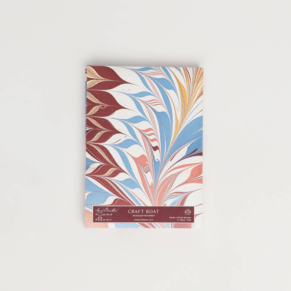Hand Marbled Greeting Card Set - 8 Cards