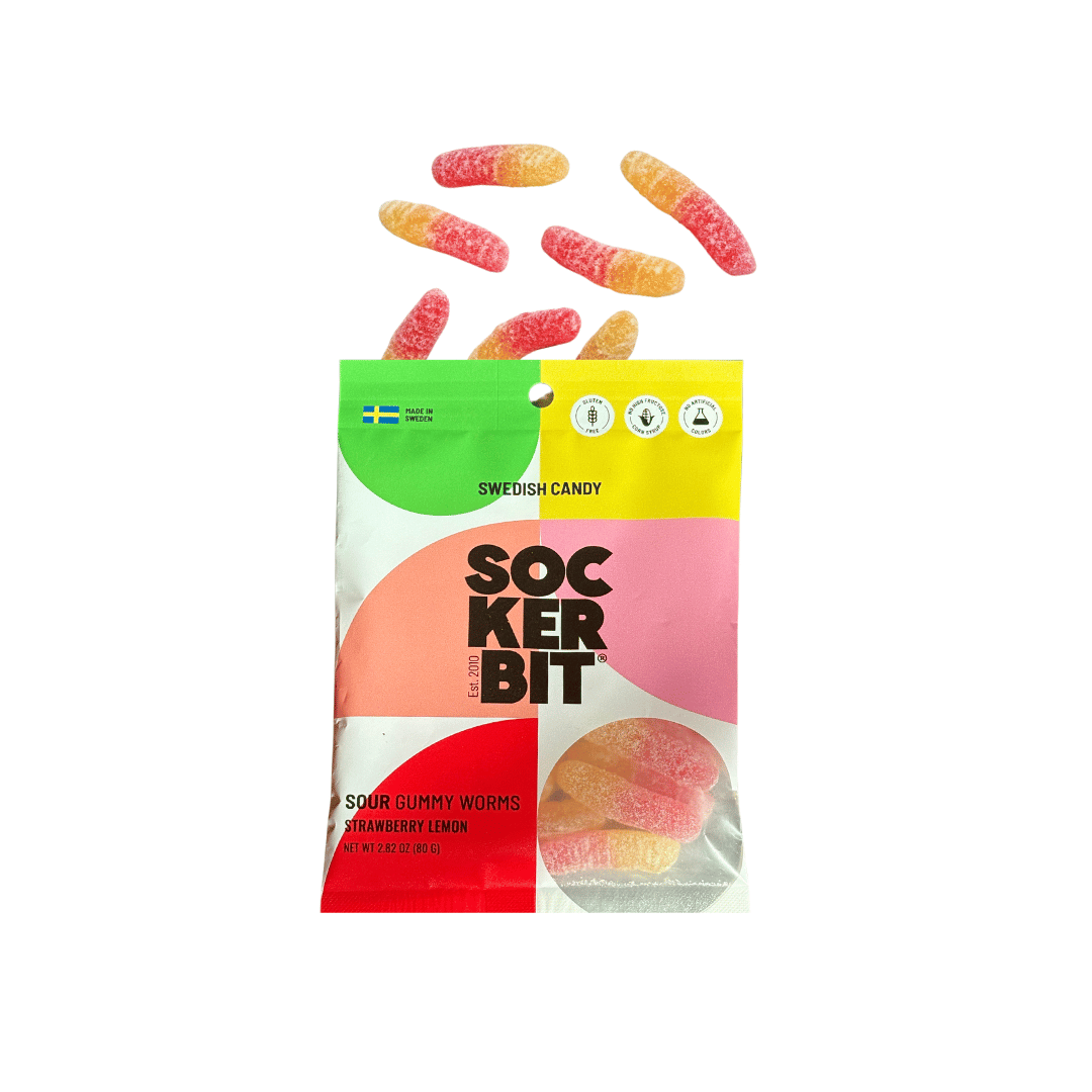 Sour Gummy Worms Swedish Candy Bag