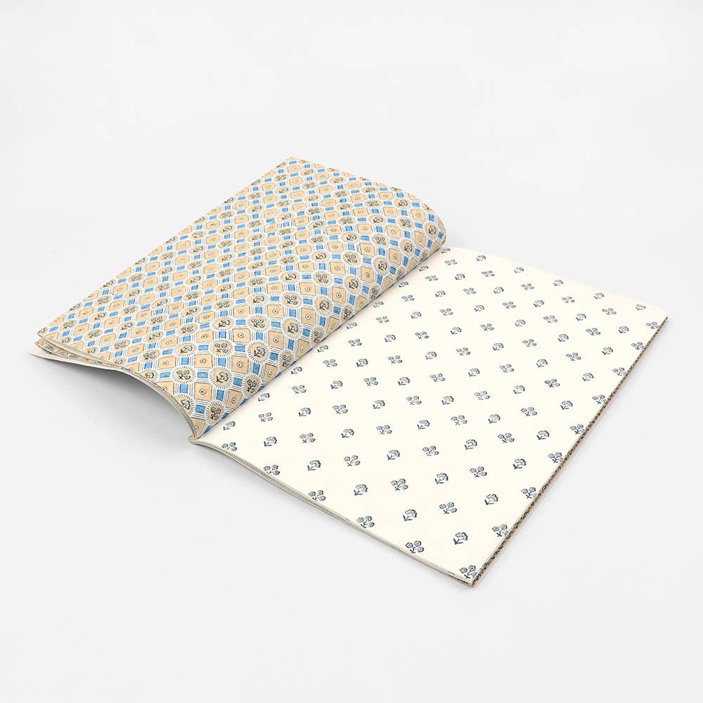 Yellow Block Printed Gift Wrap Booklet
