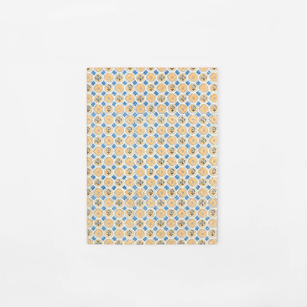 Yellow Block Printed Gift Wrap Booklet
