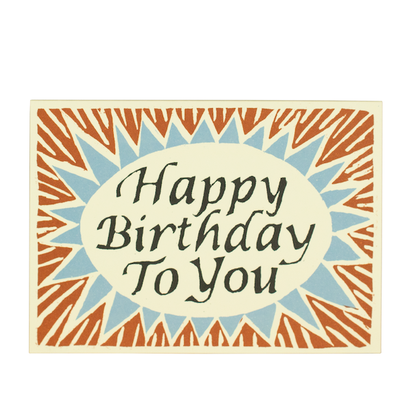 Card Happy Birthday To You Brown and Blue