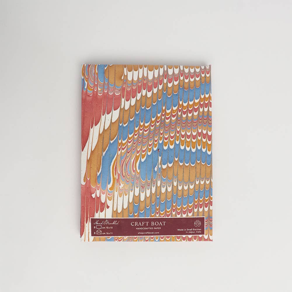Hand Marbled Greeting Card Set - 8 Cards
