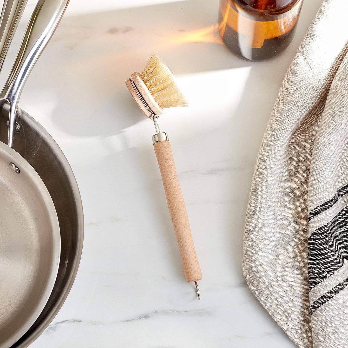 Natural Dish Brush, Tampico Fiber Bristles, 9"