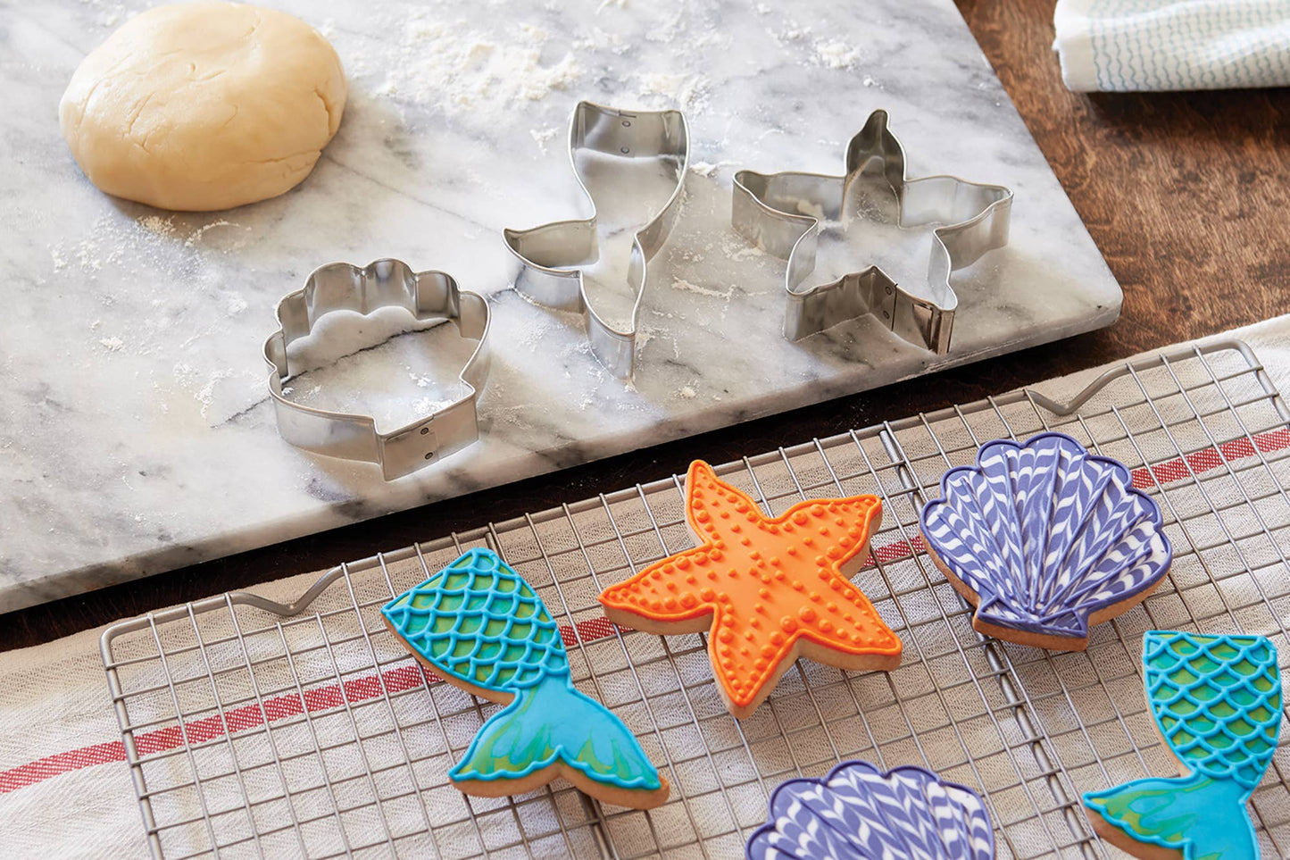 Mermaid, Shell, Starfish Cookie Cutter, Set of 3