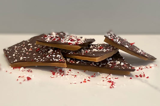 Dark Chocolate With Crushed King Leo's Peppermint - Toffee Traditions