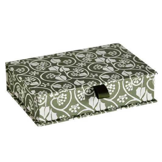 Postcard Box Small Ivy Stripe Sage Green