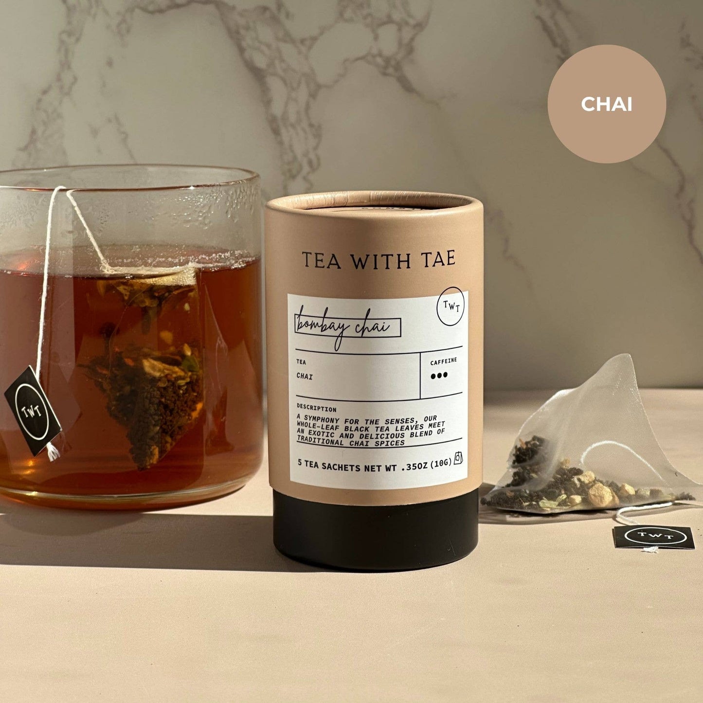 Bombay Masala Chai Black Tea Mini Tea Tube Gift (5 tea bags)