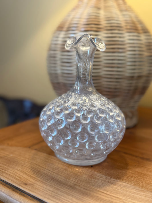 Antique Hand Blown Hobnail Vase