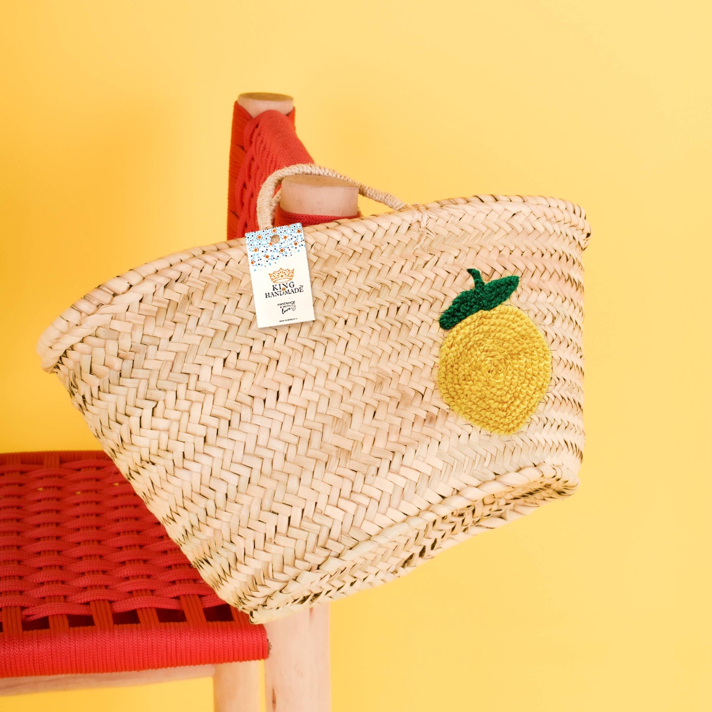 Lemon Straw Basket - Handwoven Summer Basket