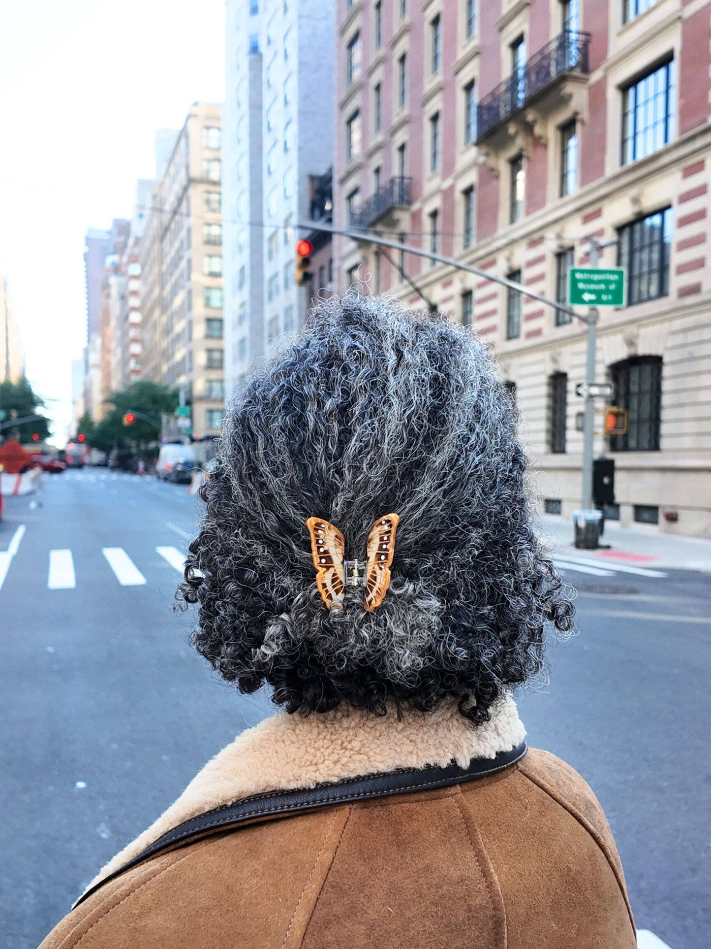 Hand-Painted Mini Morpho Claw Hair Clip