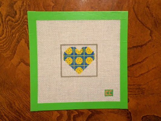 Pickleball Petite Heart Needlepoint Canvas
