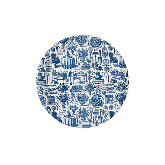 Martha's Garden Toile Disposable Paper Salad and Dessert Plates