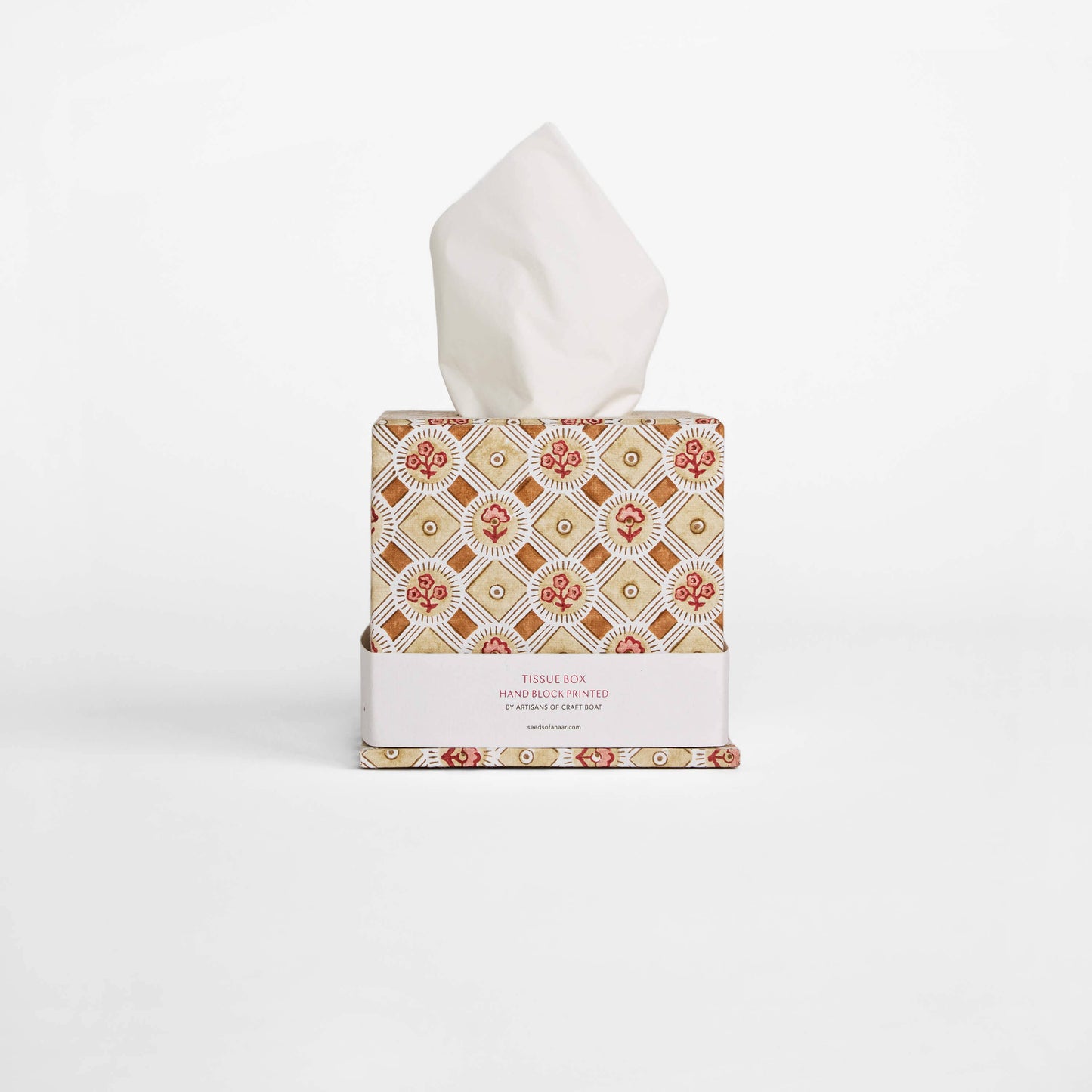 Block Print Tissue Box - Spring Bloom Ochre