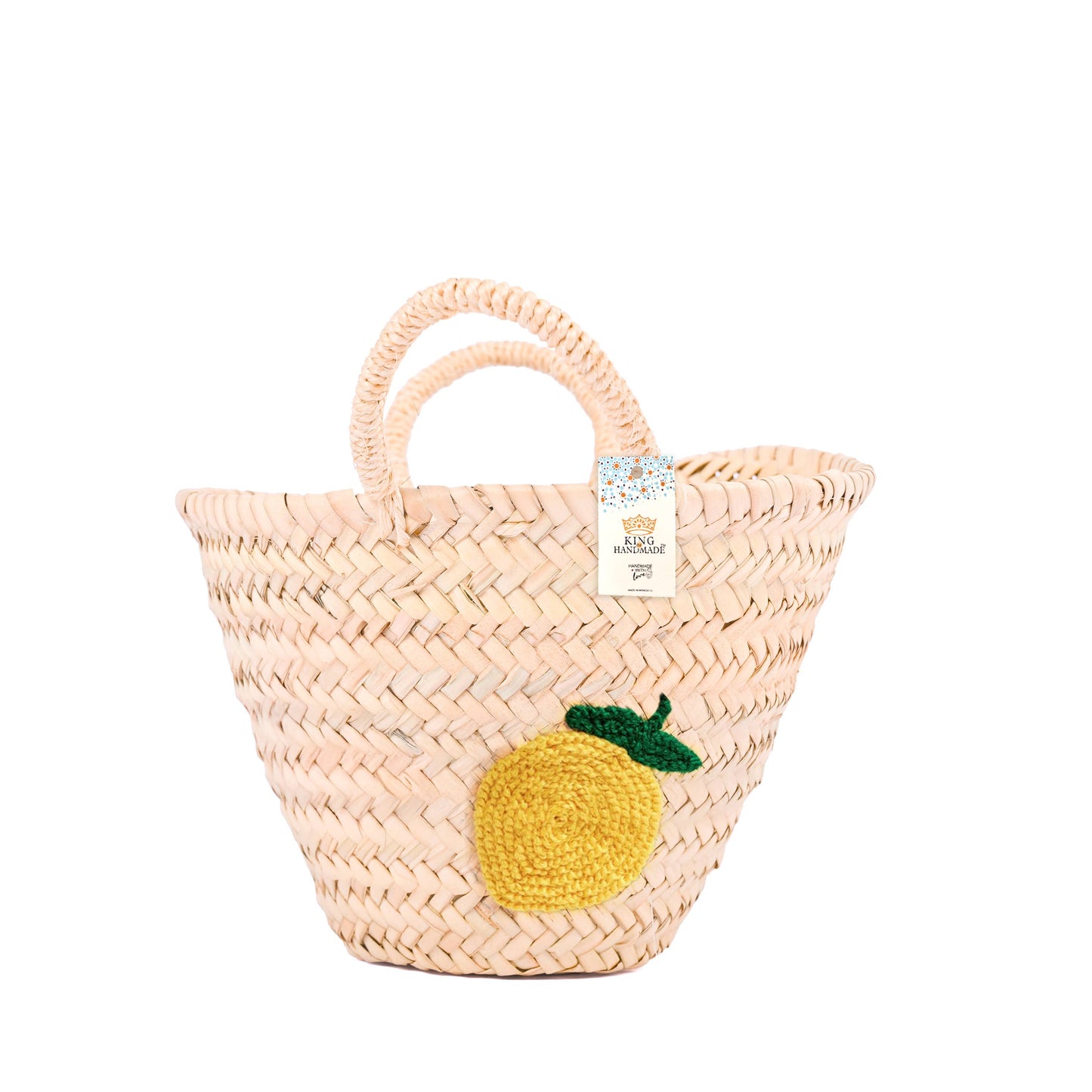 Lemon Straw Basket - Handwoven Summer Basket