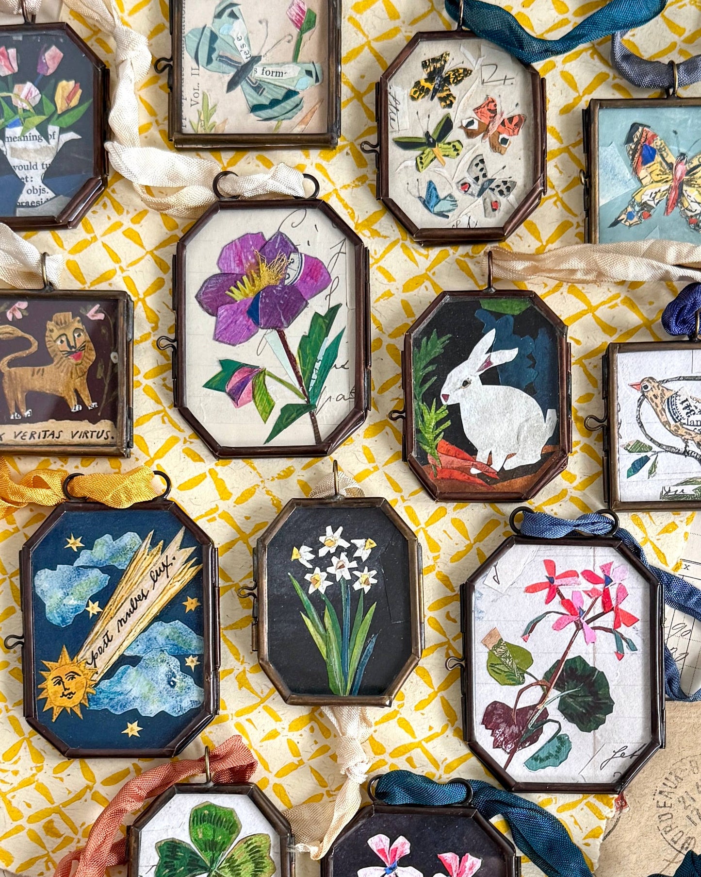 Butterfly Waltz ~ Art Locket Ornament Garden Handmade