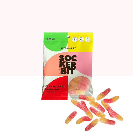 Sour Gummy Worms Swedish Candy Bag