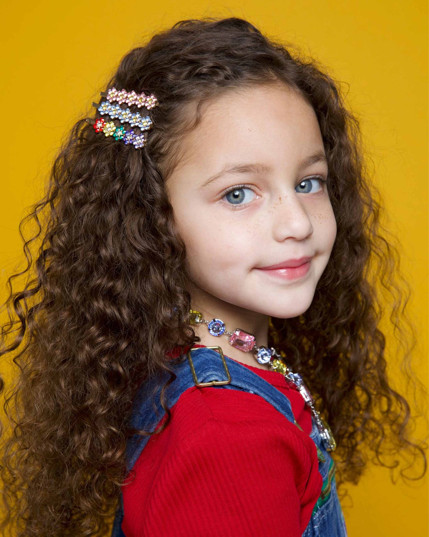 Multi-colored Flowered Gem Hair Pin Set