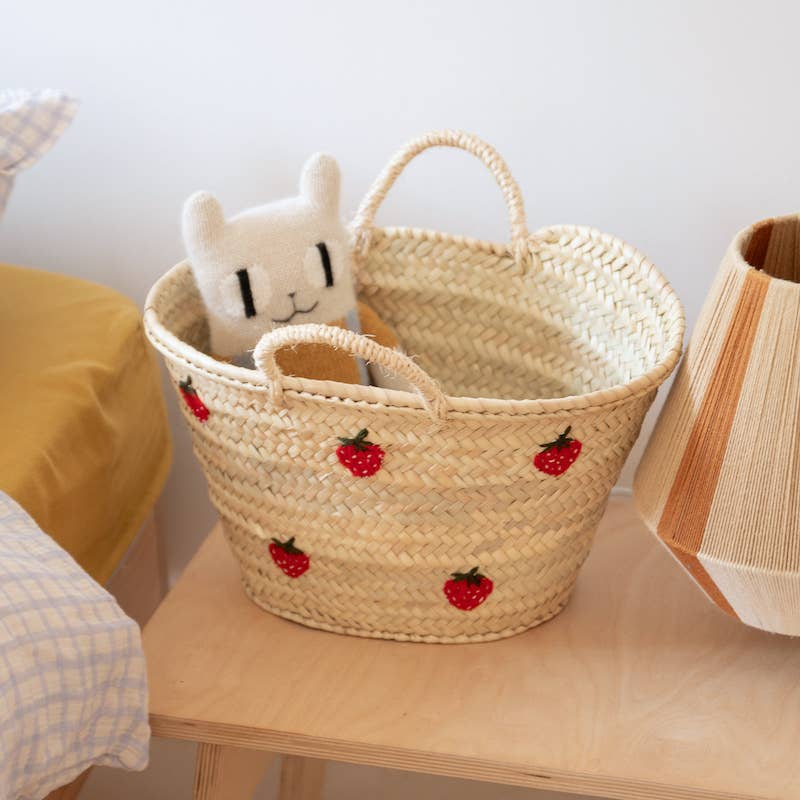 Handmade Strawberry Straw Basket