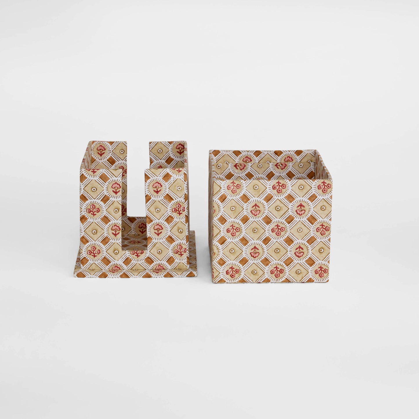 Block Print Tissue Box - Spring Bloom Ochre