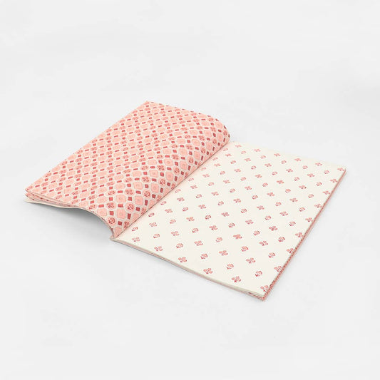 Red Block Printed Gift Wrap Booklet