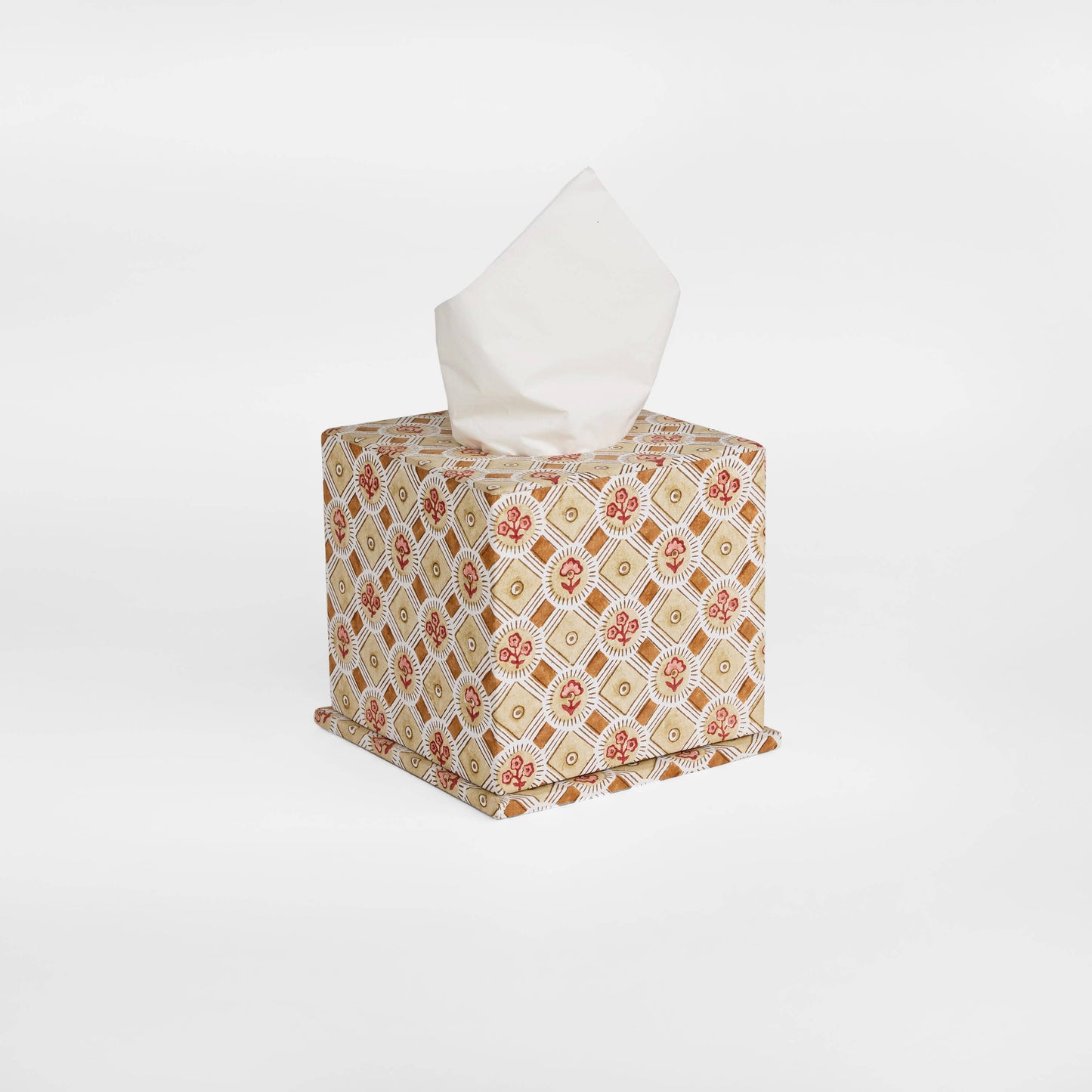 Block Print Tissue Box - Spring Bloom Ochre