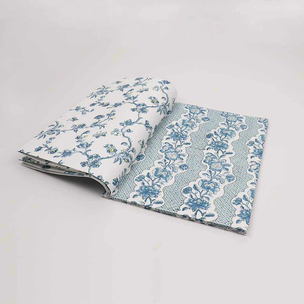 Blue Block Printed Gift Wrap Booklet