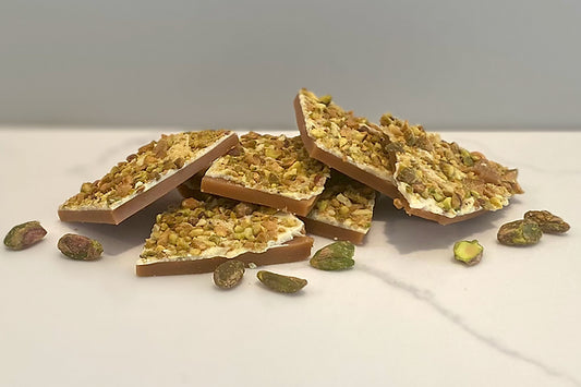 White Chocolate With Crushed Pistachios - Toffee Traditions