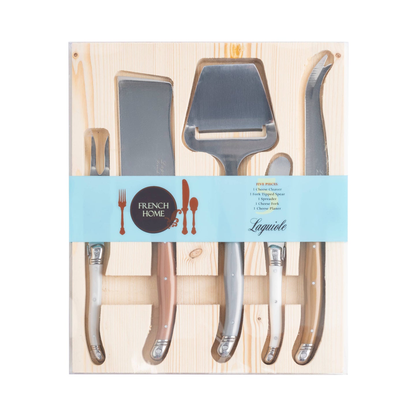 Laguiole 5-Piece Cheese Knife & Slicer Set Mixed Metals