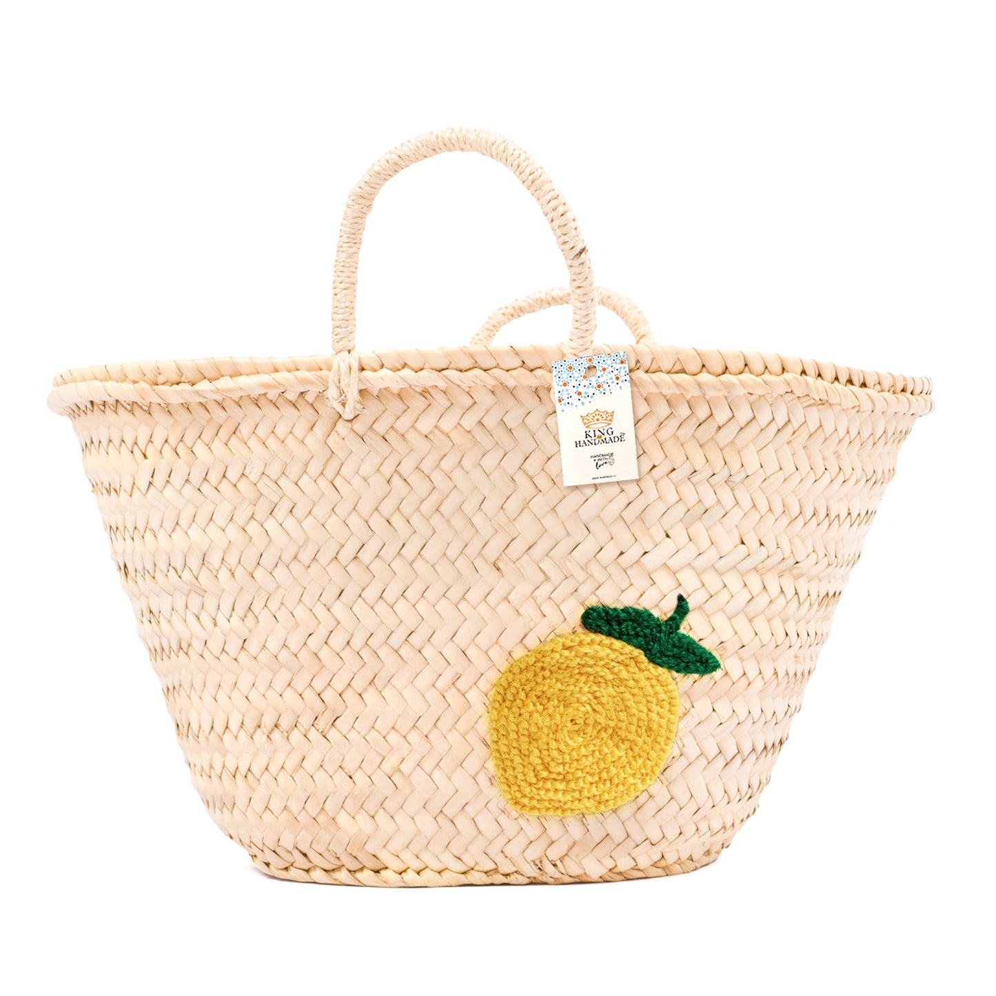 Lemon Straw Basket - Handwoven Summer Basket