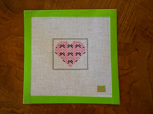 Petite Ballet Heart Needlepoint Canvas