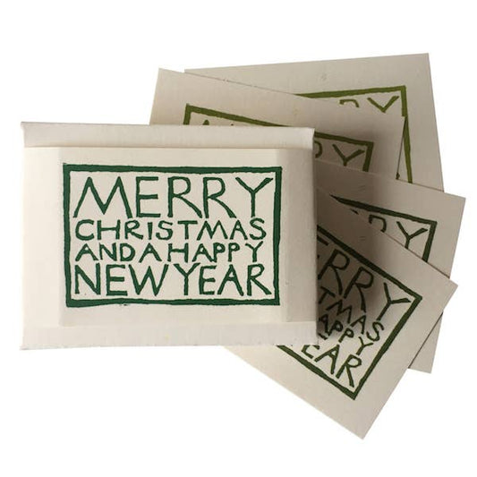 Set of Simple Christmas Gift Tags Greens