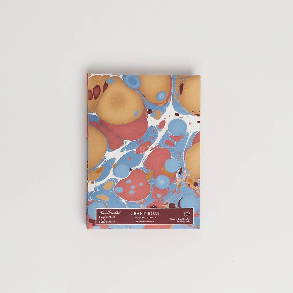 Hand Marbled Greeting Card Set - 8 Cards