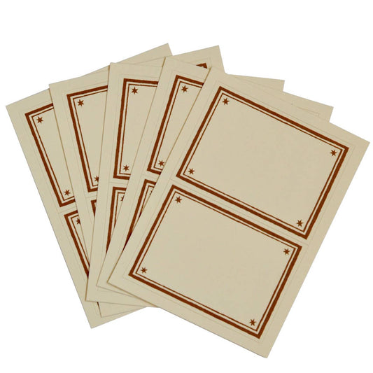 Packet of 10 Large Self-Adhesive Labels with Cocoa Brown Border