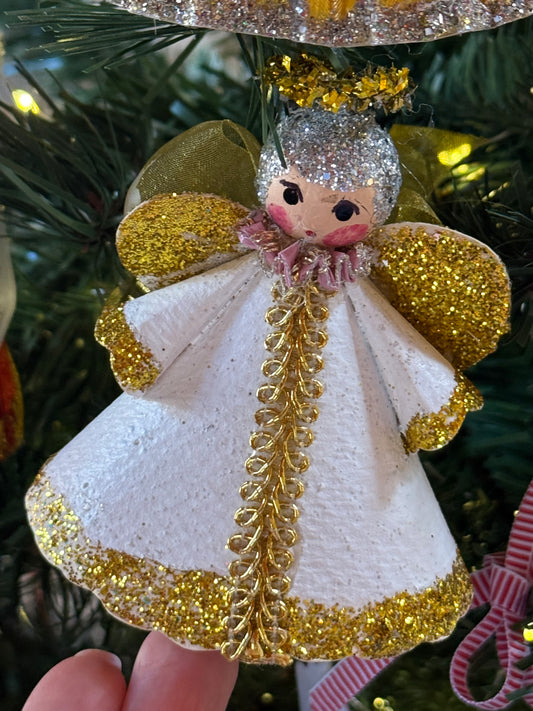 Vintage White Angel Ornament