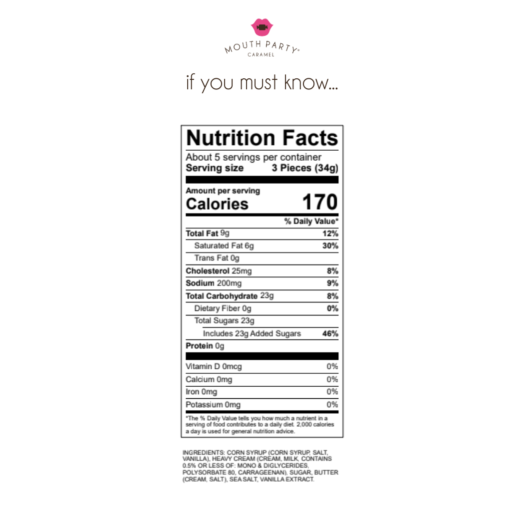 Mouth Party Caramel - Sea salt 6oz gift bag